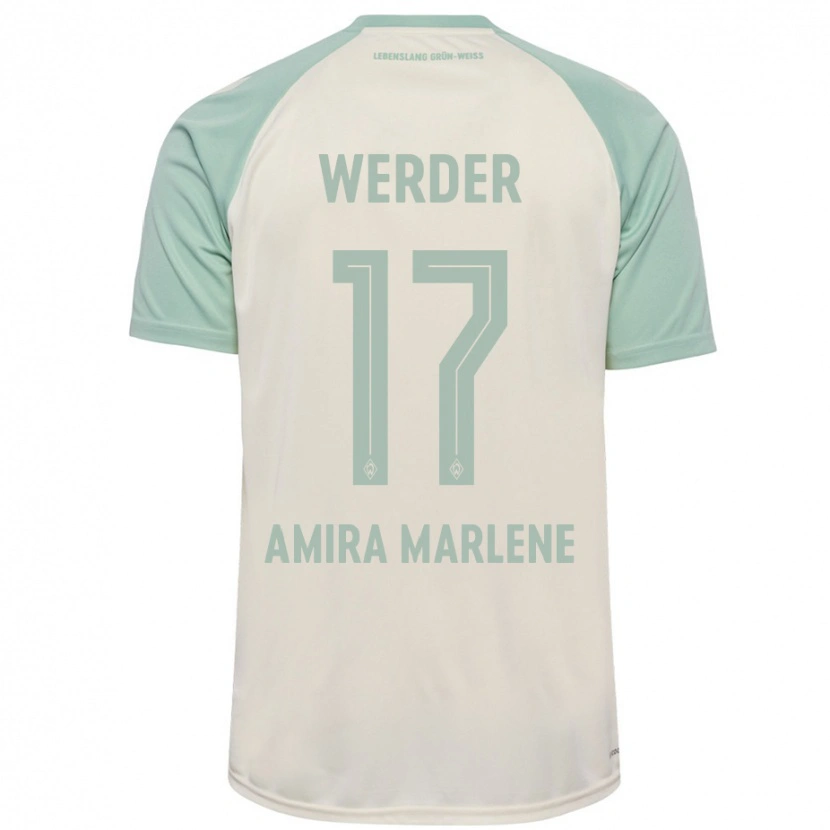 Danxen Femme Maillot Amira Marlene Dahl #17 Blanc Cassé Vert Clair Tenues Extérieur 2024/25 T-Shirt