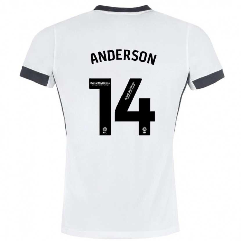 Danxen Femme Maillot Keshi Anderson #14 Blanc Noir Tenues Extérieur 2024/25 T-Shirt
