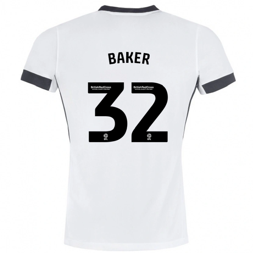 Danxen Femme Maillot Ava Baker #32 Blanc Noir Tenues Extérieur 2024/25 T-Shirt