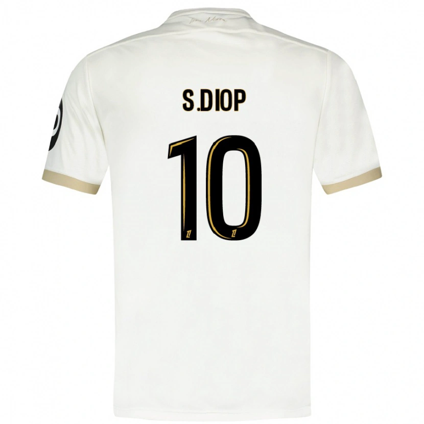 Danxen Femme Maillot Sofiane Diop #10 Blanc Doré Tenues Extérieur 2024/25 T-Shirt