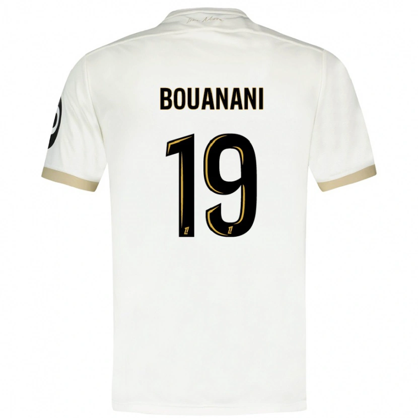 Danxen Femme Maillot Badredine Bouanani #19 Blanc Doré Tenues Extérieur 2024/25 T-Shirt