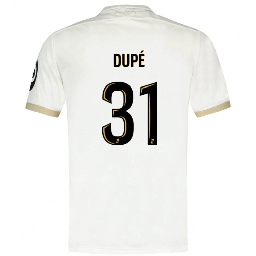 Danxen Femme Maillot Maxime Dupé #31 Blanc Doré Tenues Extérieur 2024/25 T-Shirt