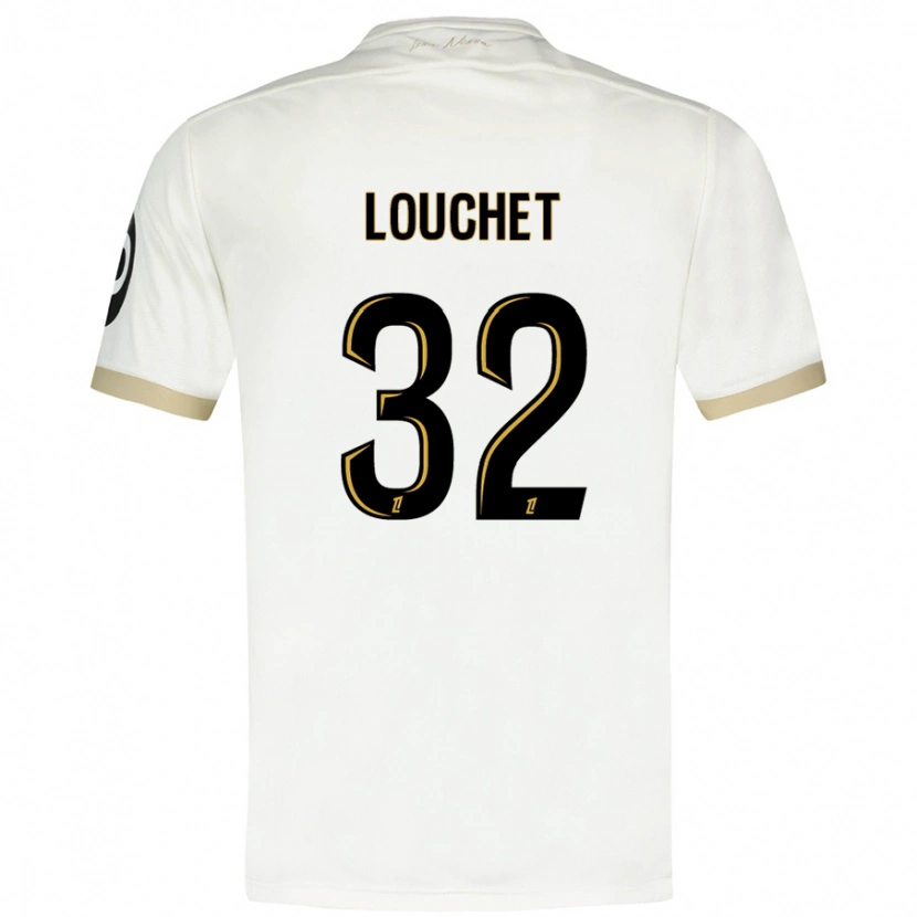 Danxen Femme Maillot Tom Louchet #32 Blanc Doré Tenues Extérieur 2024/25 T-Shirt