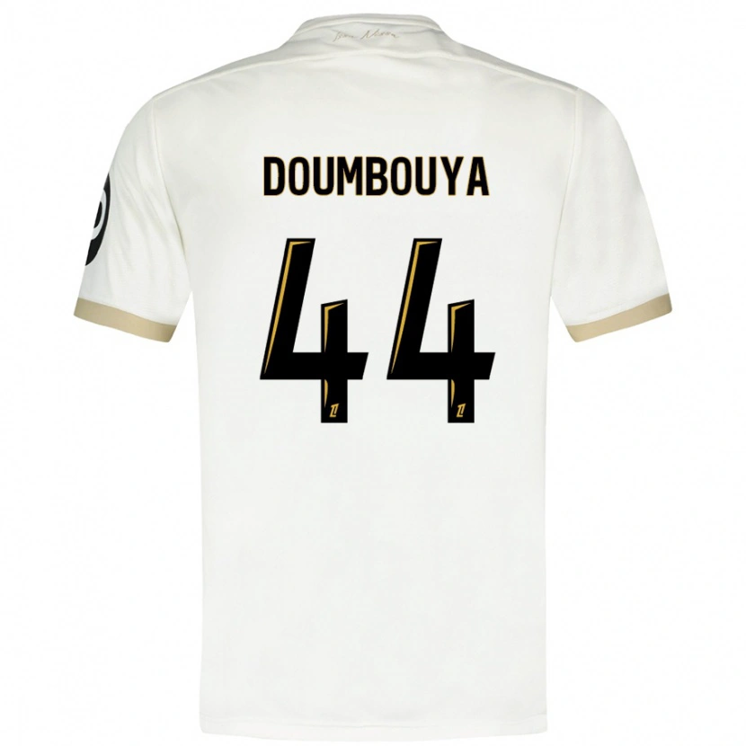Danxen Femme Maillot Amidou Doumbouya #44 Blanc Doré Tenues Extérieur 2024/25 T-Shirt