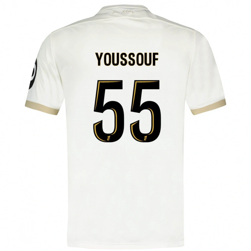 Danxen Femme Maillot Youssouf Ndayishimiye #55 Blanc Doré Tenues Extérieur 2024/25 T-Shirt
