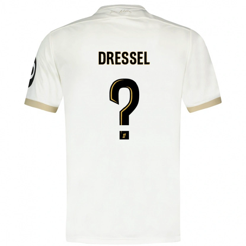 Danxen Femme Maillot Charlie Dressel #0 Blanc Doré Tenues Extérieur 2024/25 T-Shirt