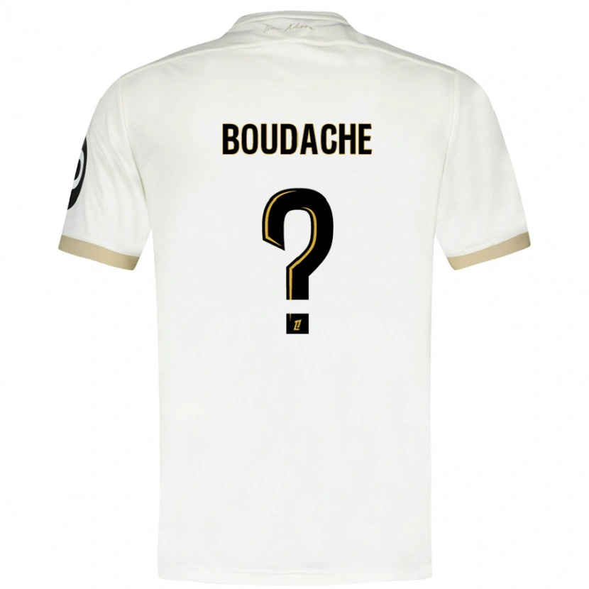 Danxen Femme Maillot Kaïl Boudache #0 Blanc Doré Tenues Extérieur 2024/25 T-Shirt