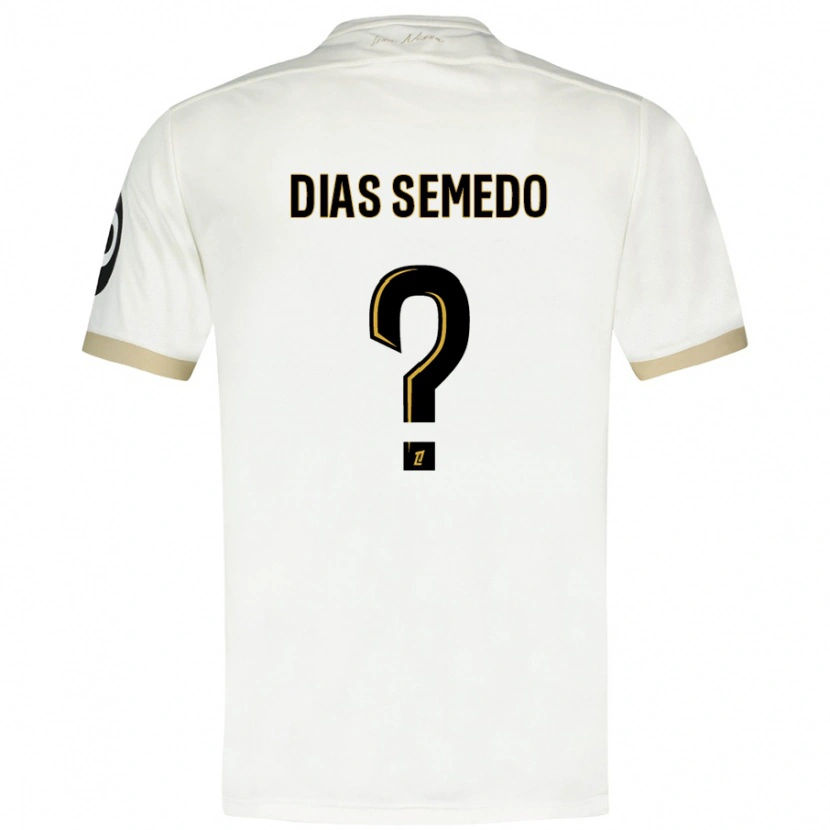 Danxen Femme Maillot Samuel Dias Semedo #0 Blanc Doré Tenues Extérieur 2024/25 T-Shirt