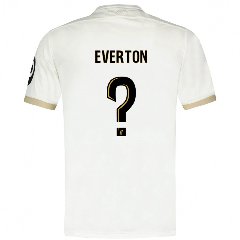 Danxen Femme Maillot Everton #0 Blanc Doré Tenues Extérieur 2024/25 T-Shirt