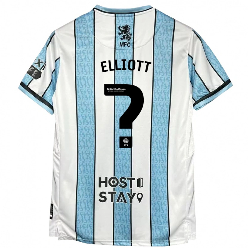 Danxen Femme Maillot Felix Elliott #0 Blanc Bleu Tenues Extérieur 2024/25 T-Shirt