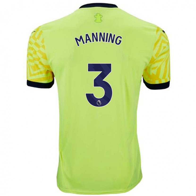 Danxen Femme Maillot Ryan Manning #3 Jaune Tenues Extérieur 2024/25 T-Shirt