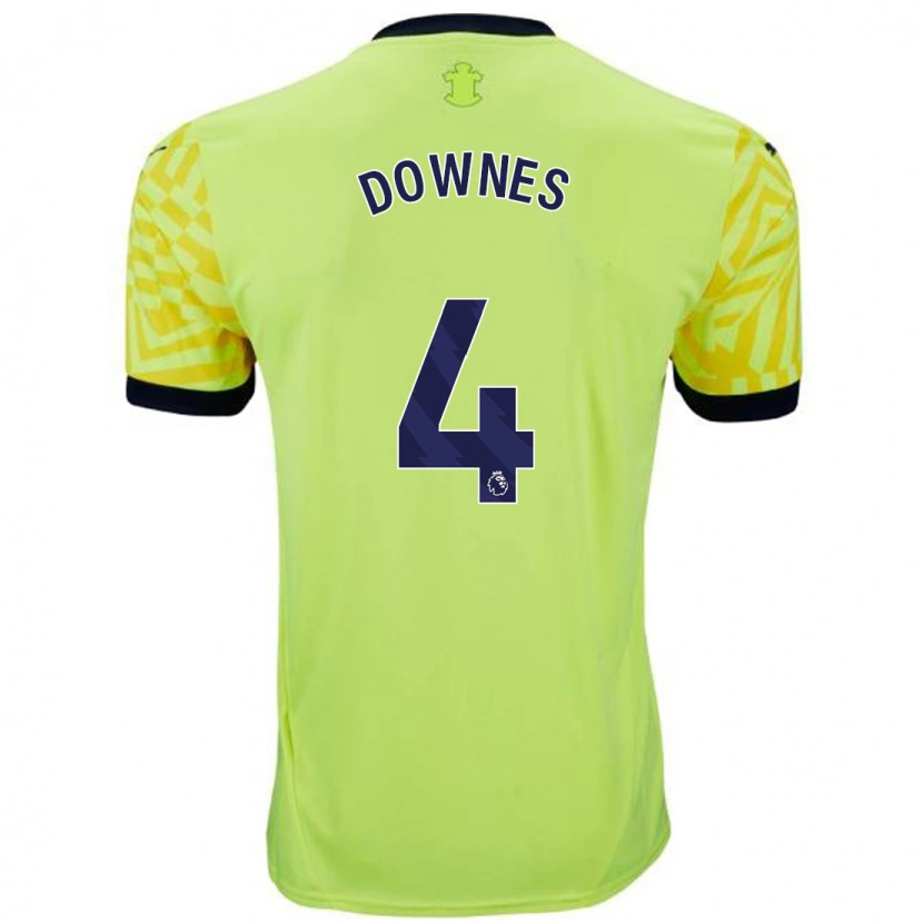 Danxen Femme Maillot Flynn Downes #4 Jaune Tenues Extérieur 2024/25 T-Shirt
