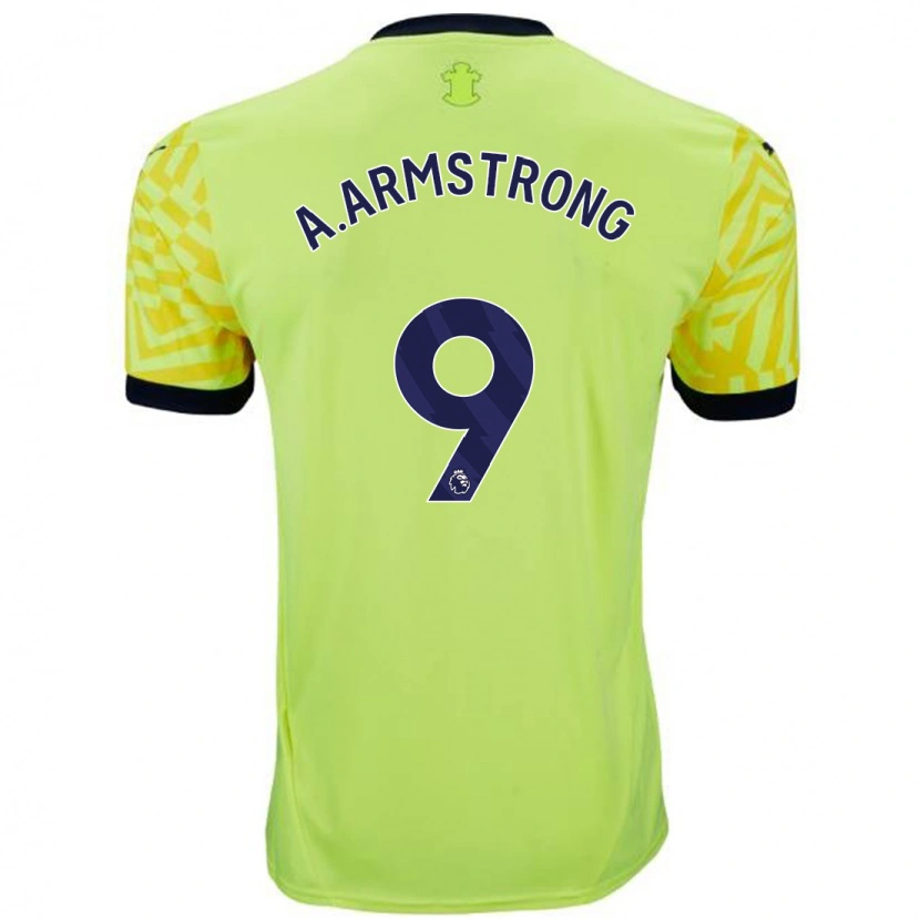 Danxen Femme Maillot Adam Armstrong #9 Jaune Tenues Extérieur 2024/25 T-Shirt