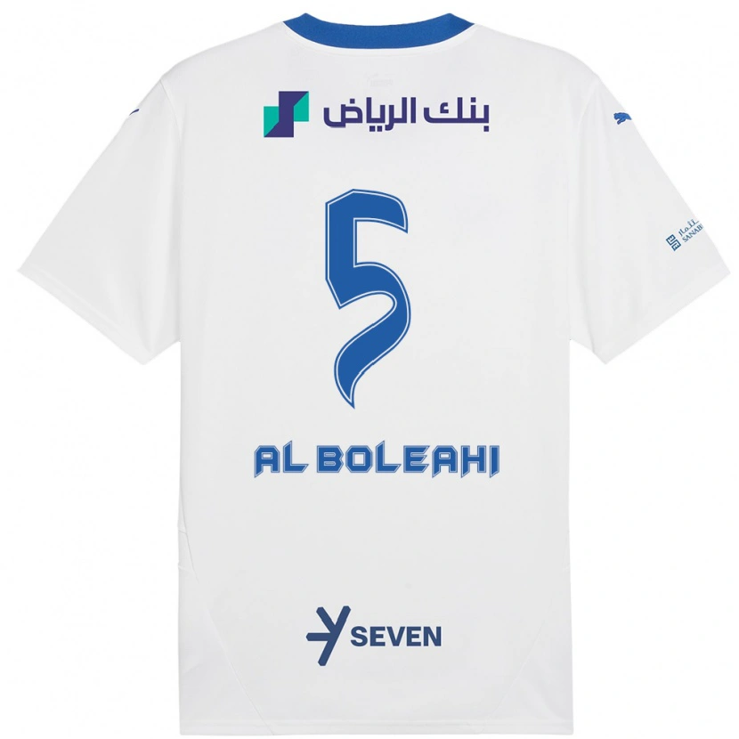 Danxen Femme Maillot Ali Al-Bulayhi #5 Blanc Bleu Tenues Extérieur 2024/25 T-Shirt
