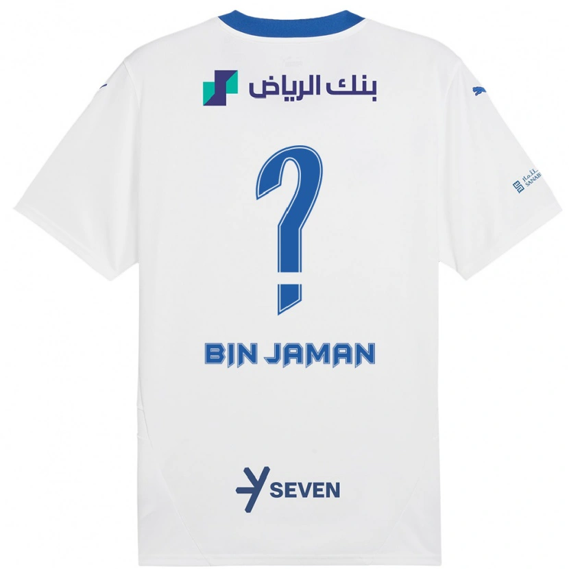 Danxen Femme Maillot Rakan Bin Jaman #0 Blanc Bleu Tenues Extérieur 2024/25 T-Shirt