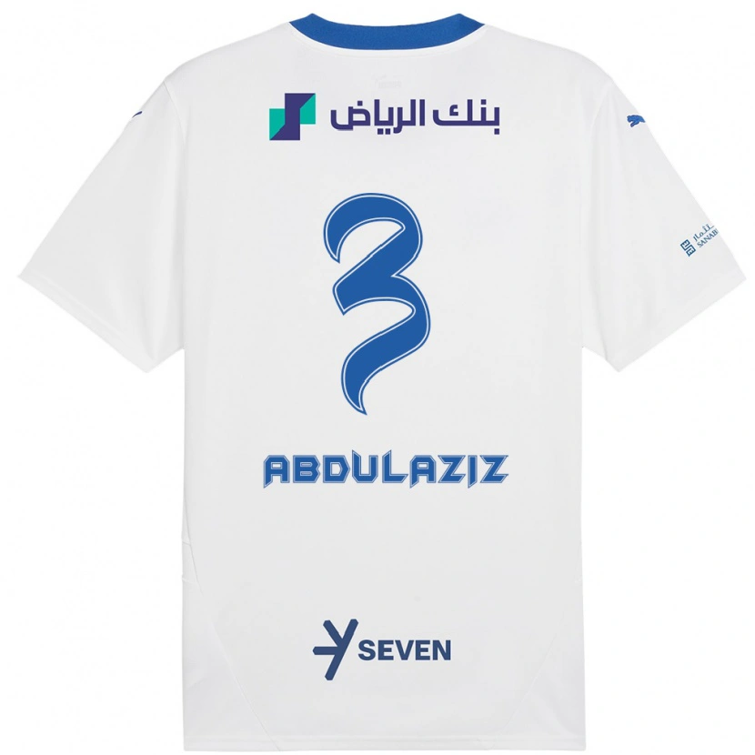 Danxen Femme Maillot Al Jawhara Abdulaziz #3 Blanc Bleu Tenues Extérieur 2024/25 T-Shirt