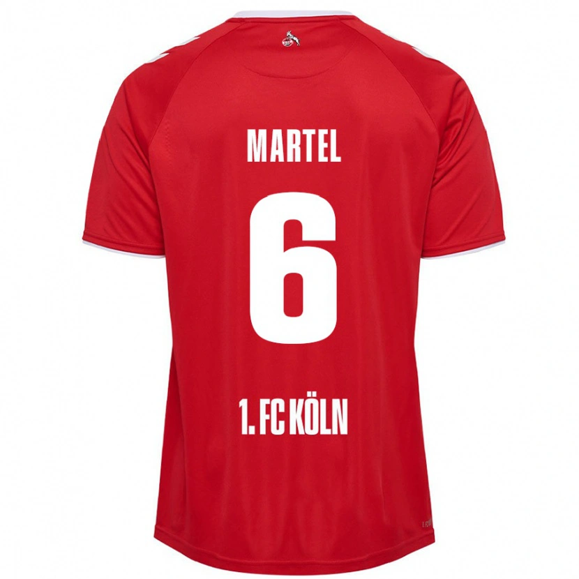 Danxen Femme Maillot Eric Martel #6 Rouge Blanc Tenues Extérieur 2024/25 T-Shirt