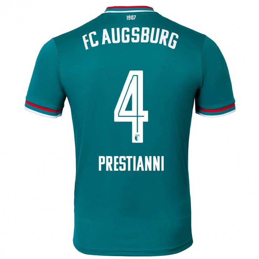 Danxen Femme Maillot Luis Prestianni #4 Vert Foncé Tenues Extérieur 2024/25 T-Shirt