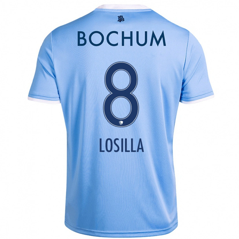 Danxen Femme Maillot Anthony Losilla #8 Bleu Ciel Tenues Extérieur 2024/25 T-Shirt