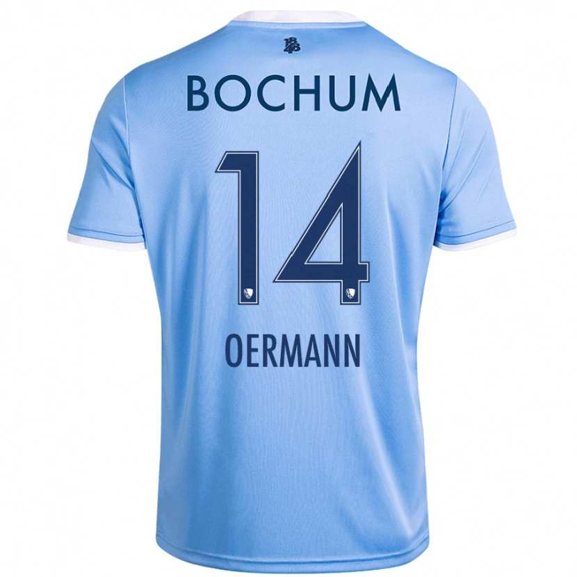 Danxen Femme Maillot Tim Oermann #14 Bleu Ciel Tenues Extérieur 2024/25 T-Shirt