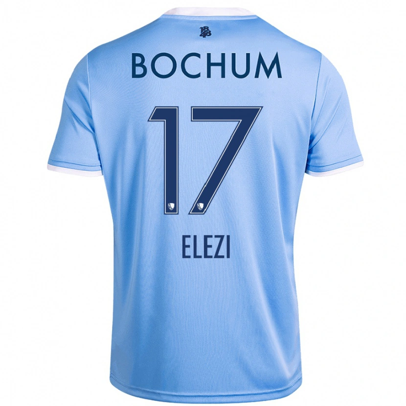 Danxen Femme Maillot Agon Elezi #17 Bleu Ciel Tenues Extérieur 2024/25 T-Shirt