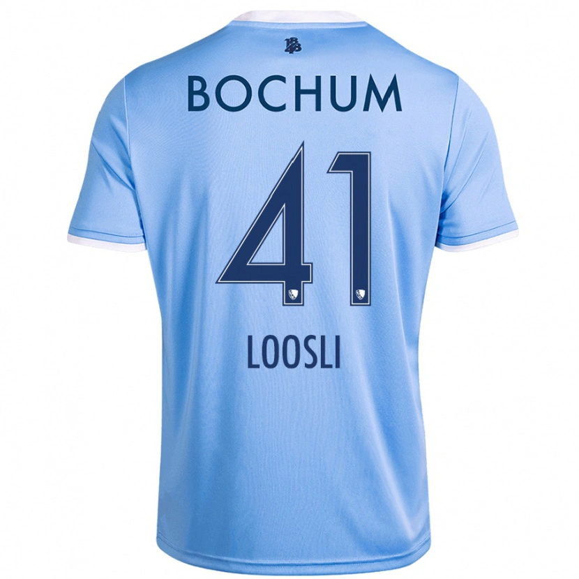 Danxen Femme Maillot Noah Loosli #41 Bleu Ciel Tenues Extérieur 2024/25 T-Shirt