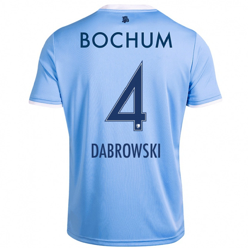 Danxen Femme Maillot Luc Dabrowski #4 Bleu Ciel Tenues Extérieur 2024/25 T-Shirt