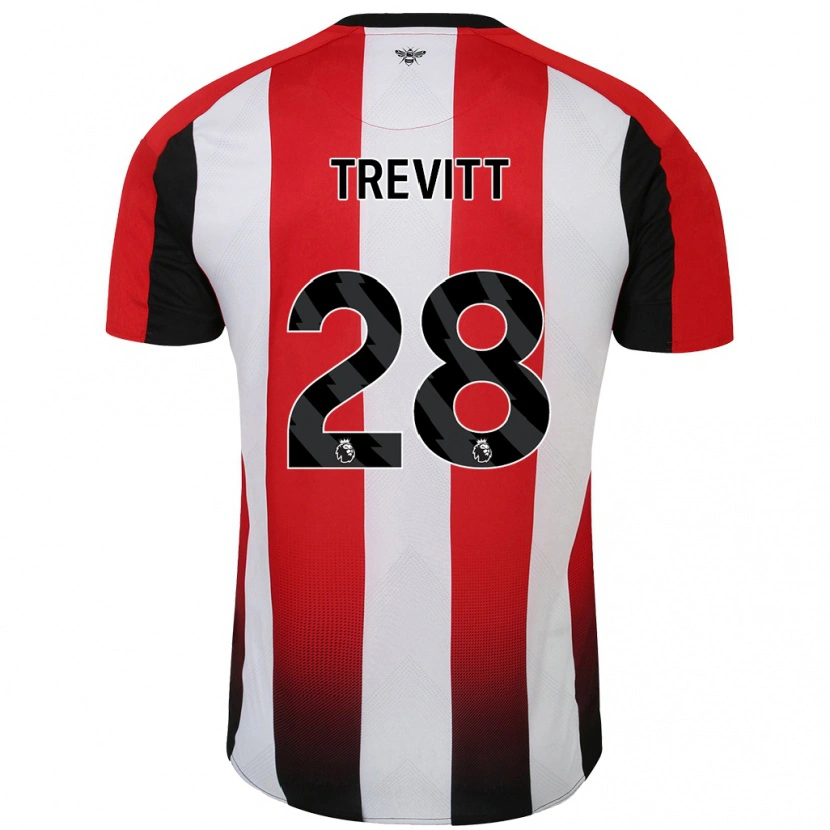 Danxen Enfant Maillot Ryan Trevitt #28 Rouge Blanc Tenues Domicile 2024/25 T-Shirt