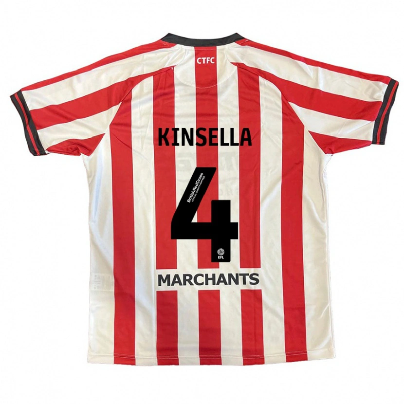 Danxen Enfant Maillot Liam Kinsella #4 Rouge Blanc Tenues Domicile 2024/25 T-Shirt