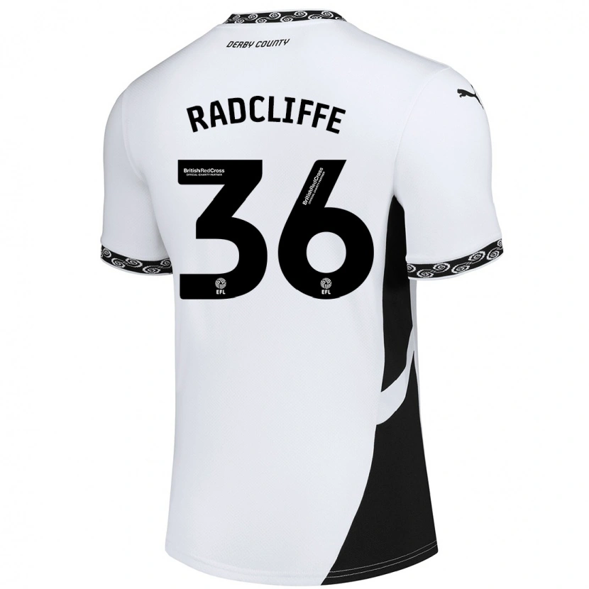 Danxen Enfant Maillot Ben Radcliffe #36 Blanc Noir Tenues Domicile 2024/25 T-Shirt