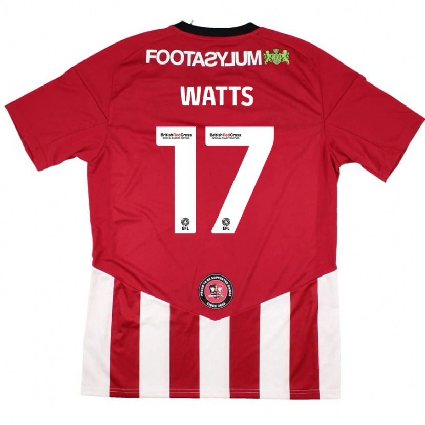 Danxen Enfant Maillot Caleb Watts #17 Rouge Blanc Tenues Domicile 2024/25 T-Shirt