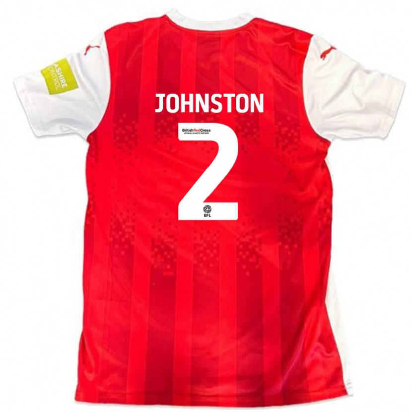 Danxen Enfant Maillot Carl Johnston #2 Rouge Blanc Tenues Domicile 2024/25 T-Shirt