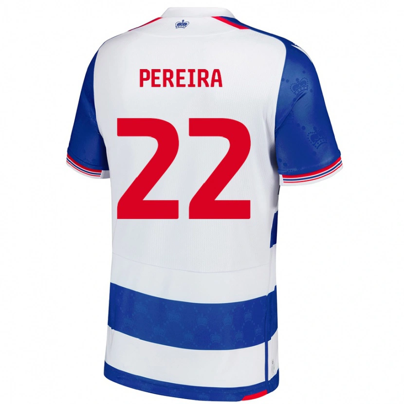 Danxen Enfant Maillot Joel Pereira #22 Bleu Blanc Tenues Domicile 2024/25 T-Shirt