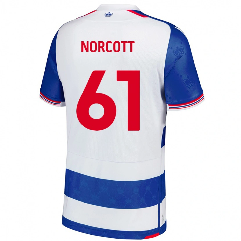 Danxen Enfant Maillot Tom Norcott #61 Bleu Blanc Tenues Domicile 2024/25 T-Shirt