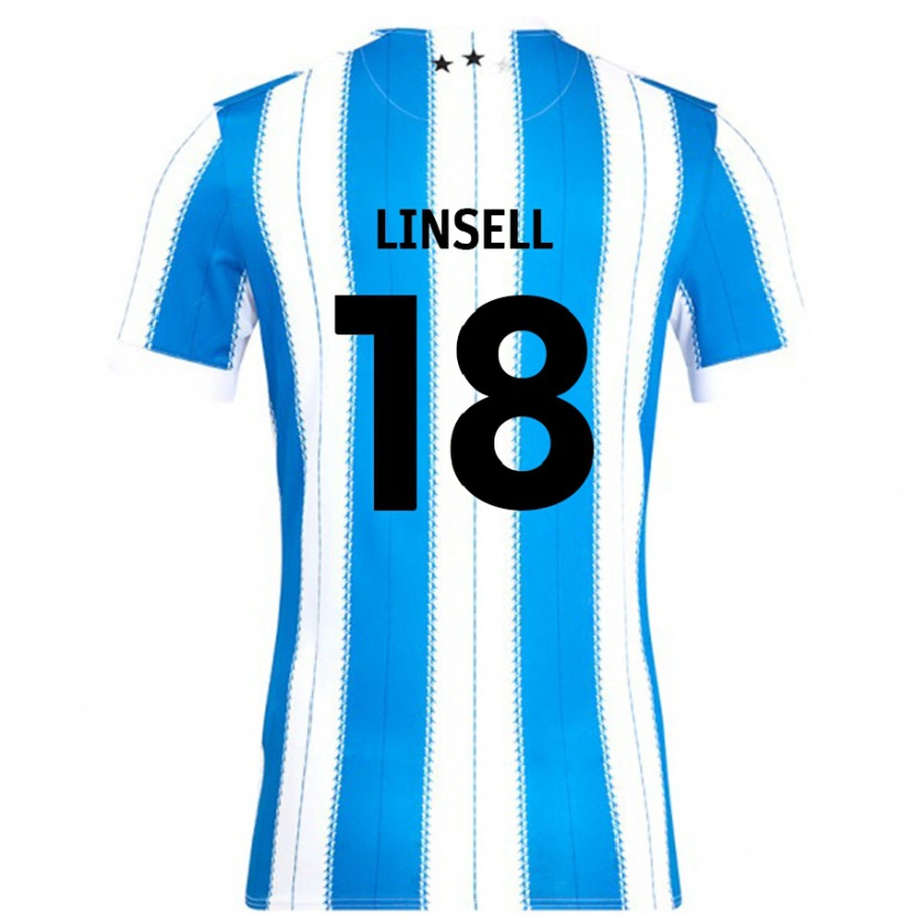 Danxen Enfant Maillot Alice Linsell #18 Bleu Blanc Tenues Domicile 2024/25 T-Shirt