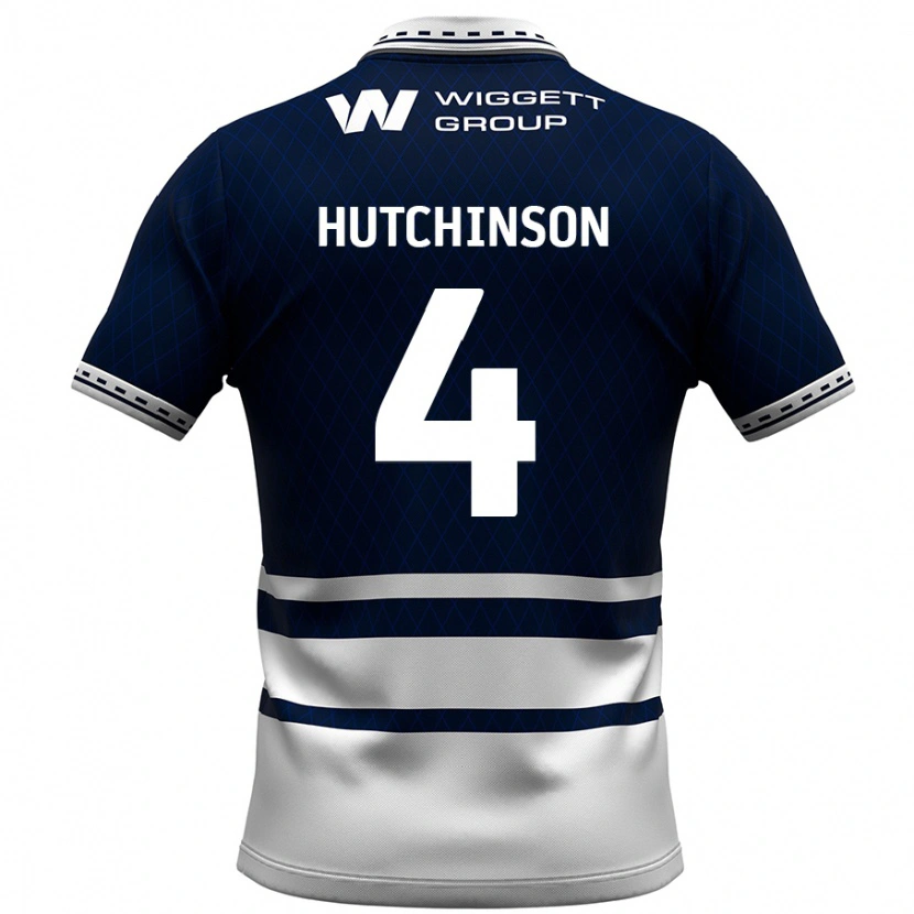Danxen Enfant Maillot Shaun Hutchinson #4 Bleu Marine Blanc Tenues Domicile 2024/25 T-Shirt