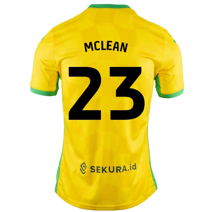 Danxen Enfant Maillot Kenny Mclean #23 Jaune Vert Tenues Domicile 2024/25 T-Shirt