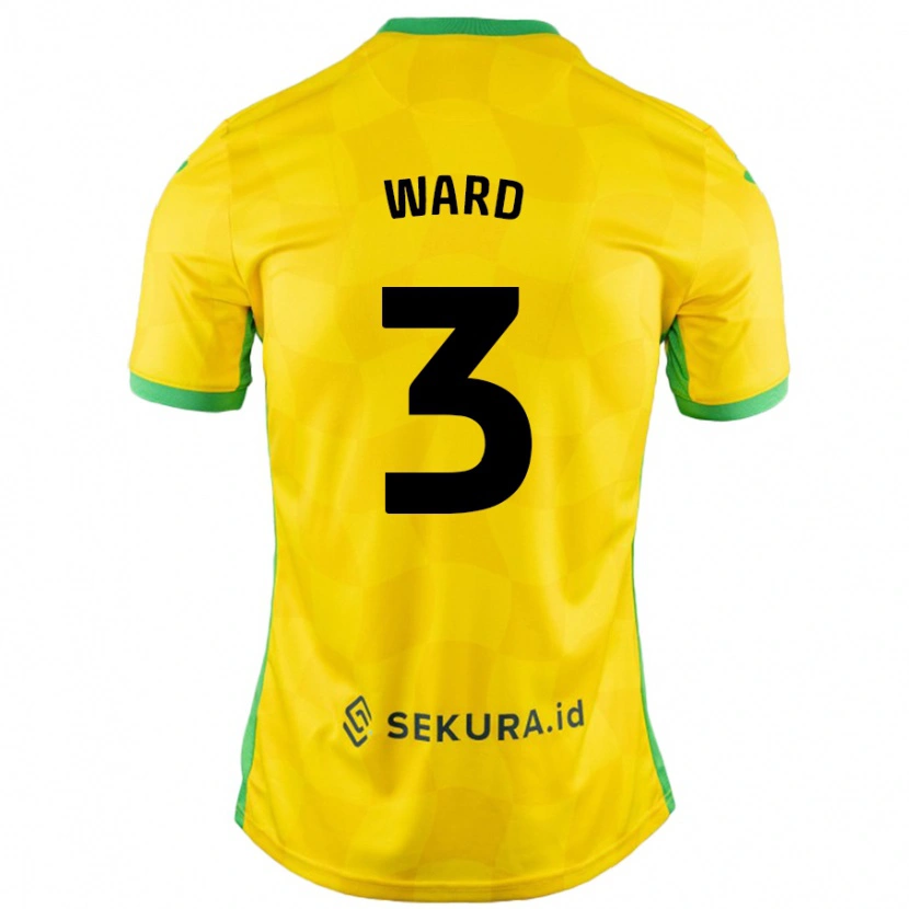 Danxen Enfant Maillot Summer Ward #3 Jaune Vert Tenues Domicile 2024/25 T-Shirt