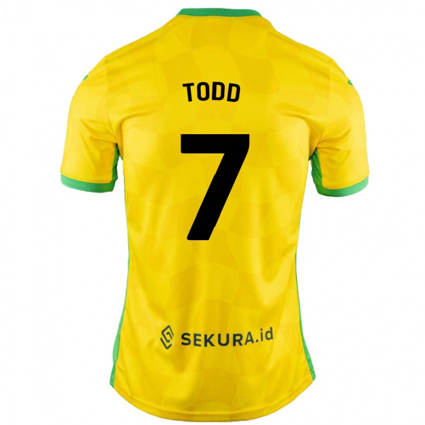 Danxen Enfant Maillot Megan Todd #7 Jaune Vert Tenues Domicile 2024/25 T-Shirt
