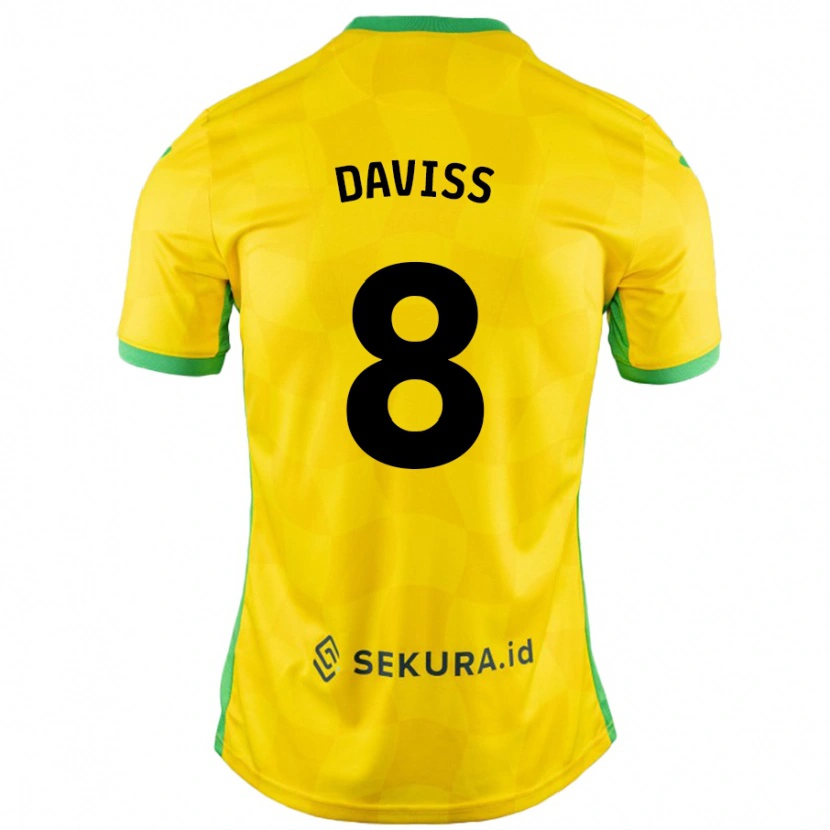 Danxen Enfant Maillot Millie Daviss #8 Jaune Vert Tenues Domicile 2024/25 T-Shirt