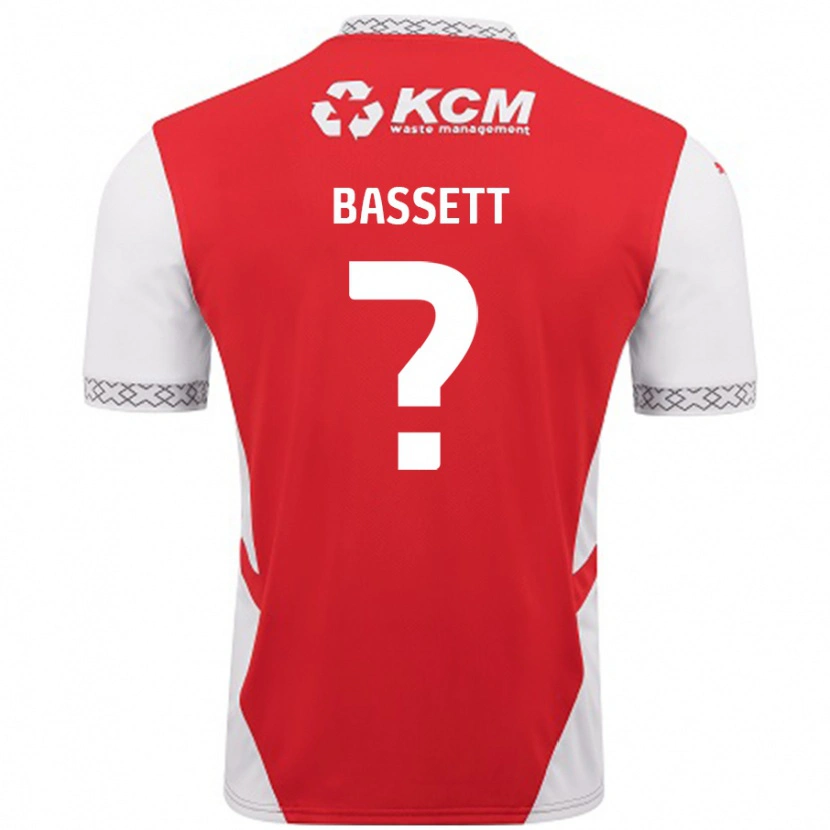 Danxen Enfant Maillot Bassett #0 Rouge Blanc Tenues Domicile 2024/25 T-Shirt