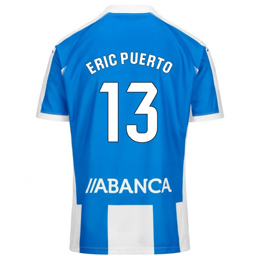 Danxen Enfant Maillot Eric Puerto #13 Bleu Blanc Tenues Domicile 2024/25 T-Shirt