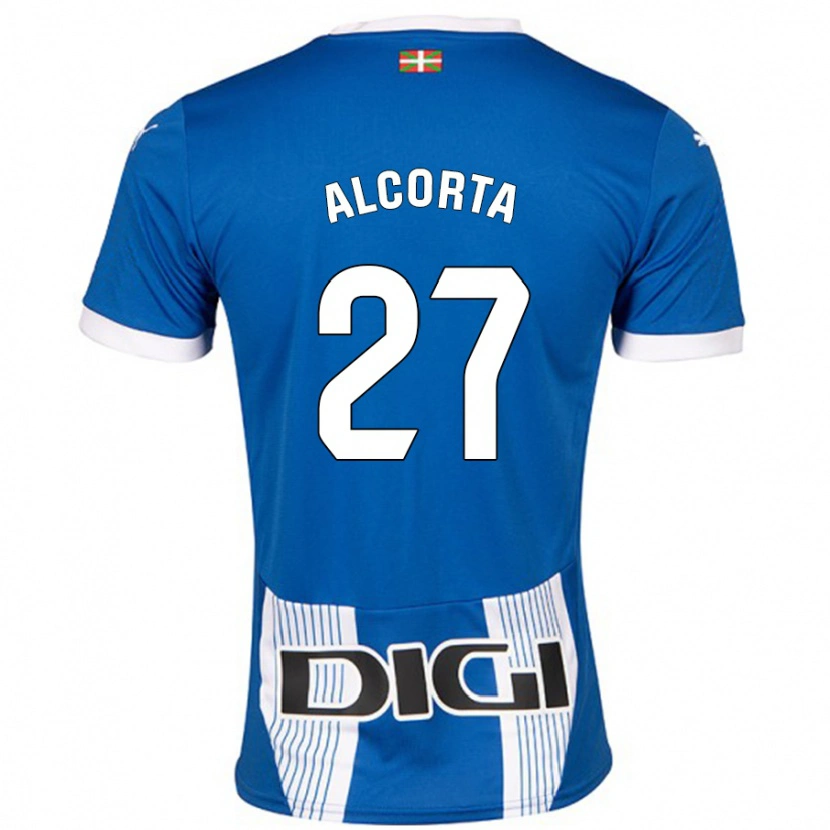 Danxen Enfant Maillot Alaitz Alcorta #27 Bleu Tenues Domicile 2024/25 T-Shirt
