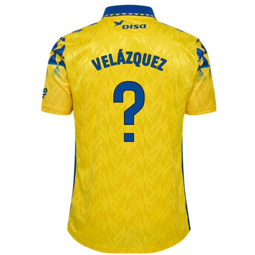Danxen Enfant Maillot Brian Velázquez #0 Jaune Bleu Tenues Domicile 2024/25 T-Shirt