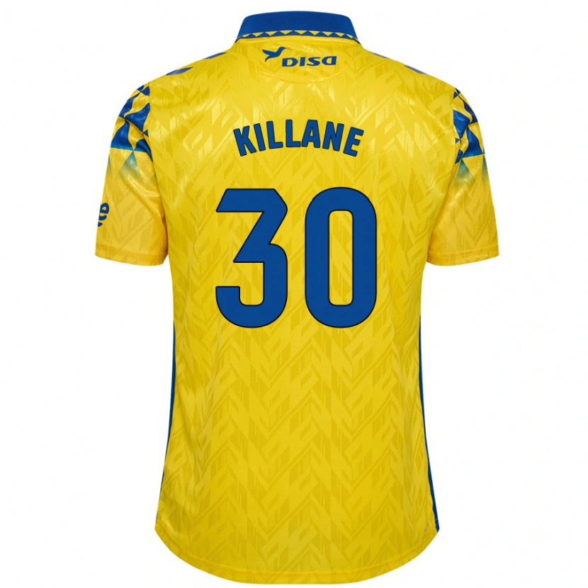 Danxen Enfant Maillot Álvaro Killane #30 Jaune Bleu Tenues Domicile 2024/25 T-Shirt