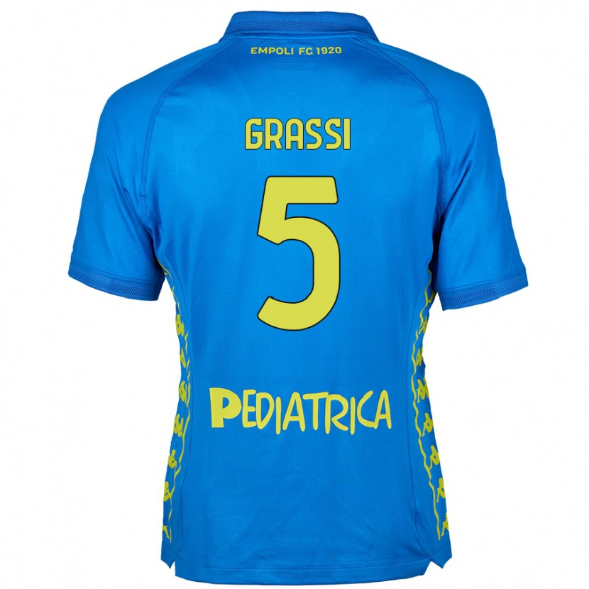 Danxen Enfant Maillot Alberto Grassi #5 Bleu Tenues Domicile 2024/25 T-Shirt