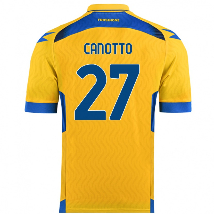 Danxen Enfant Maillot Luigi Canotto #27 Jaune Tenues Domicile 2024/25 T-Shirt