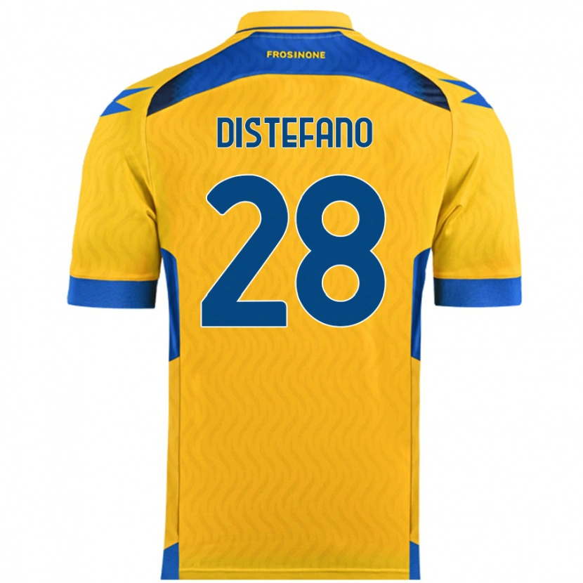 Danxen Enfant Maillot Filippo Distefano #28 Jaune Tenues Domicile 2024/25 T-Shirt