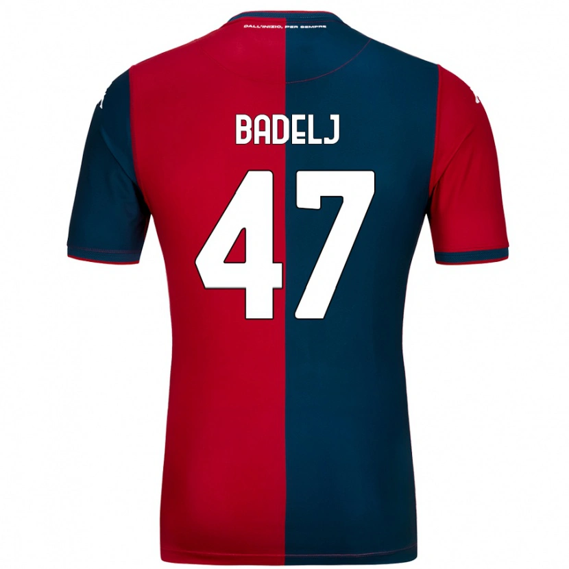 Danxen Enfant Maillot Milan Badelj #47 Rouge Bleu Foncé Tenues Domicile 2024/25 T-Shirt