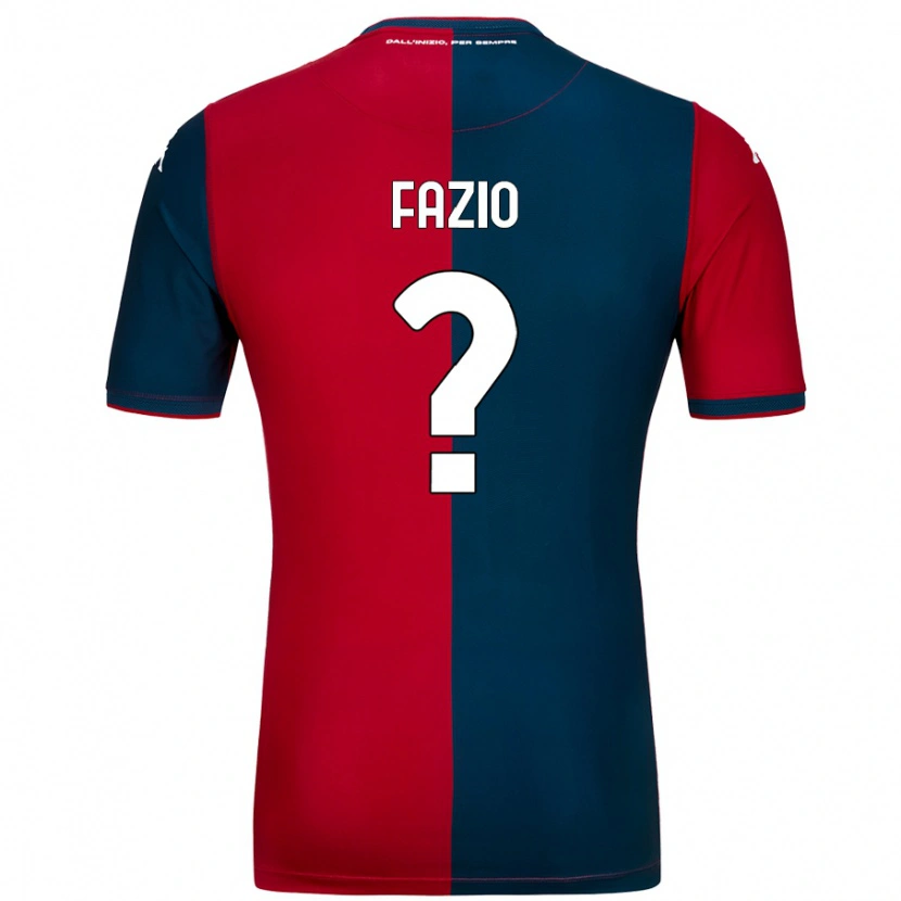 Danxen Enfant Maillot Lorenzo Fazio #0 Rouge Bleu Foncé Tenues Domicile 2024/25 T-Shirt